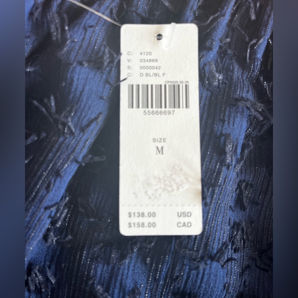 Maeve Navy Tiered Textured Midi Skirt – NWT Size M - Picture 3 of 3